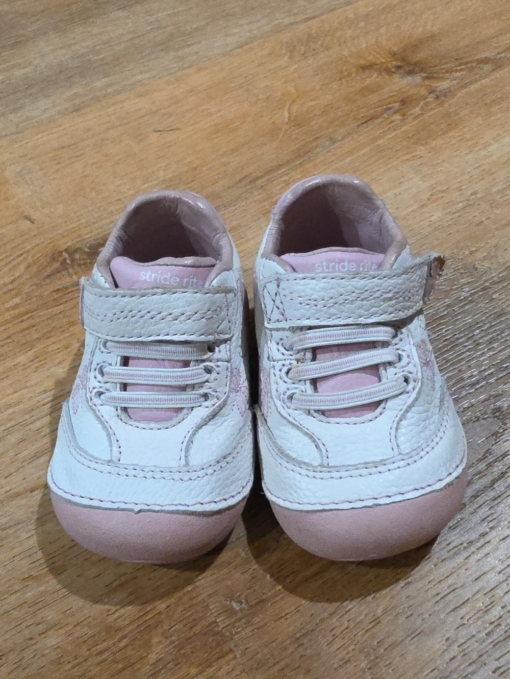 Stride Rite White and Pink Baby Walker Sneakers